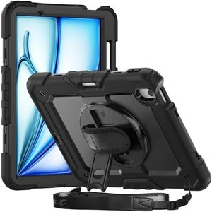 Apple - iPad Air 13 - Hoes met Screen Protector en Handriem - Zwart