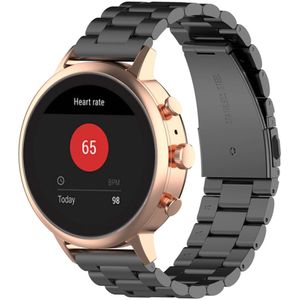 Universeel Smartwatch 18MM Bandje Roestvrij Staal Schakels Zwart