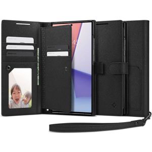 Spigen Wallet S Plus Samsung Galaxy S23 Ultra Hoesje Book Case Zwart