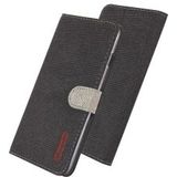 Samsung Galaxy A50 Book Case Hoesje Soft Canvas Wallet Zwart