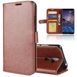 Nokia 7 Plus Lederen Portemonnee Stand Hoesje Bruin