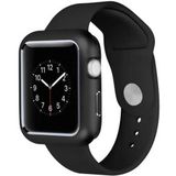 Apple Watch 44MM / 42MM Hoesje Metaal Frame met Magneetsluiting Zwart
