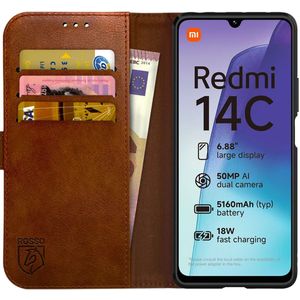 Rosso Element Xiaomi Redmi 14C Hoesje Book Case Wallet Bruin
