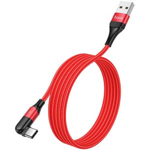 Hoco U100 USB-A naar USB-C Haakse Draaibare Kabel 1.2 Meter Rood