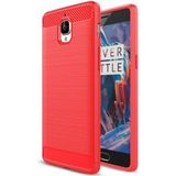 Geborsteld OnePlus 3T / 3 Backcover Armor Hoesje TPU Rood
