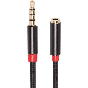 3.5mm Jack naar 3.5mm Jack (Female) Gevlochten Aux Kabel Zwart 1 Meter