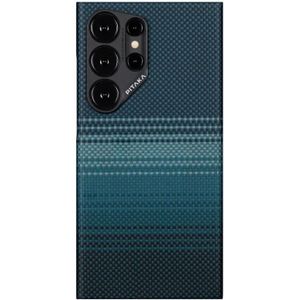 PITAKA MagEZ 4 Samsung Galaxy S24 Ultra Hoesje 600D Dun MagSafe Blauw
