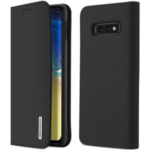 Dux Ducis Luxe Book Case Samsung Galaxy S10E Hoesje Echt Leer Zwart