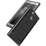 Sony Xperia XA2 Ultra Geborsteld TPU Hoesje Zwart