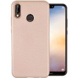 Huawei P20 Lite Carbon TPU Hoesje Goud