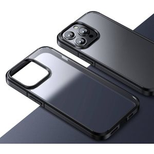 Apple iPhone 14 Pro Max Hoesje Hybride Back Cover Transparant/Zwart