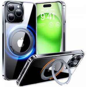 TORRAS UPro Ostand Pro Apple iPhone 15 Pro Hoesje Ring Stand Transparant