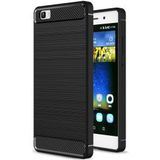 Huawei P8 Lite Geborsteld TPU Hoesje Zwart