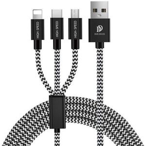 Dux Ducis 3-in-1 Kabel USB naar Lightning/USB-C/MicroUSB - 1.2M