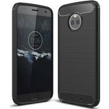 Motorola Moto X4 Geborsteld TPU Hoesje Zwart