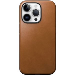 Nomad Modern Leather iPhone 15 Pro Max Hoesje Leer MagSafe English Tan