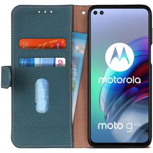 KHAZNEH Motorola Moto G100 Hoesje Wallet Book Case Groen