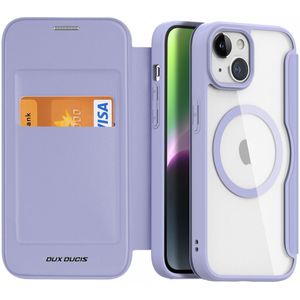 Dux Ducis Skin X Pro iPhone 15 Plus Hoesje MagSafe Book Case Paars