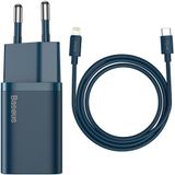 Baseus Snellader 20W PD  USB-C naar Apple Lightning Kabel 1M Blauw