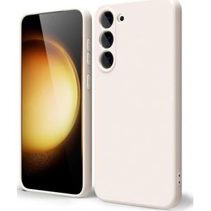 Samsung Galaxy S23 Hoesje Camera Bescherming Dun TPU Back Cover Beige