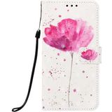 Samsung Galaxy A50 Book Case Hoesje Wallet Kunst Leer met Bloem Print