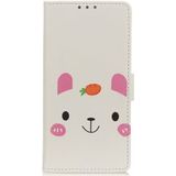 Samsung Galaxy A80 Lederen Portemonnee Hoesje met Konijn Print