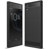 Sony Xperia XA1 Ultra Geborsteld TPU Hoesje Zwart