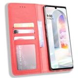 LG Velvet Book Case Hoesje Book Case Retro Wallet Rood