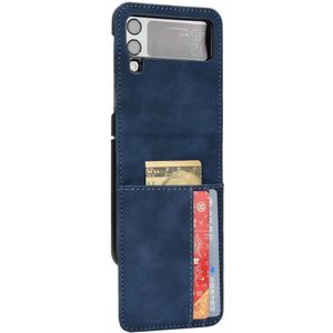 Samsung Galaxy Z Flip 4 Hoesje Portemonnee Book Case Kunstleer Blauw