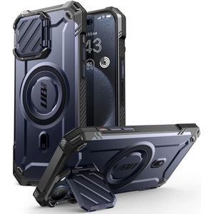 SUPCASE UB Pro MagXT iPhone 15 Pro Max Hoesje Camera Protector Blauw