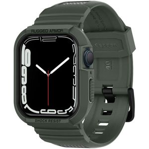 Spigen Rugged Armor Pro - Apple Watch 41MM / 40MM Hoesje en Bandje - Groen