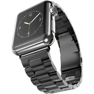 Apple Watch 1-9/SE/Ultra Bandje - 49MM/45MM/44MM/42MM - Roestvrij Staal - Zwart