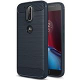 Geborsteld Motorola Moto G4 Hoesje Blauw