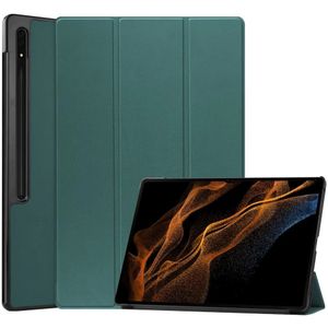 Samsung Galaxy Tab S9 Ultra Hoes Tri-Fold Book Case met Stand Groen