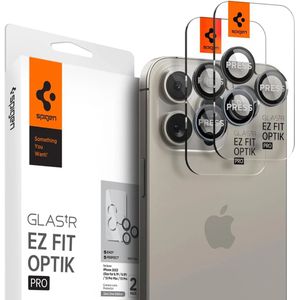 Spigen Optik iPhone 15 Pro/15 Pro Max Camera Protector Grijs (2-Pack)