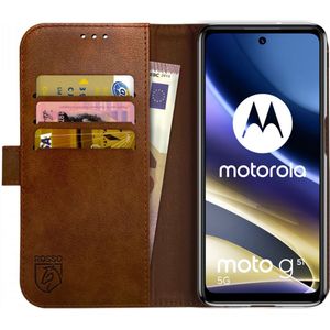 Rosso Element Motorola Moto G51 Hoesje Book Cover Wallet Bruin