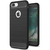 Apple iPhone 7 Plus / 8 Plus Geborsteld TPU Hoesje Zwart