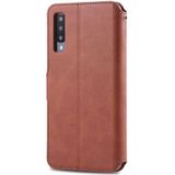 AZNS Samsung Galaxy A50 Book Case Hoesje Wallet Kunst Leer Bruin