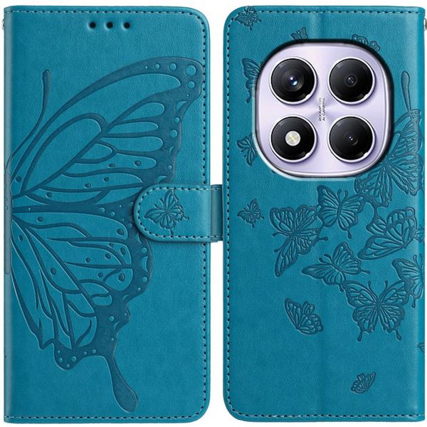 BARBARIAN Portemonnee Hoesje Voor Xiaomi Redmi A1 - PU Leer Met Vlinder Reliëf, Magnetische Sluiting, Standaard & Kaartvakken - Grijs