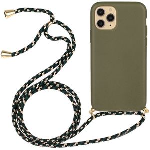 Apple iPhone 15 Pro Hoesje Flexibel TPU met Koord Back Cover Groen