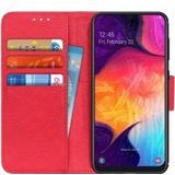 Samsung Galaxy A50 Book Case Hoesje Wallet Stand Kunst Leer Rood