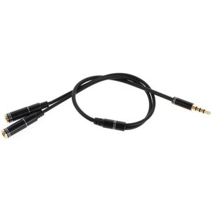 Audio Splitter 3.5mm Male naar 2x 3.5mm Female Zwart