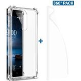 IMAK Nokia 8 Hoesje Flexibel TPU met Screenprotector Transparant