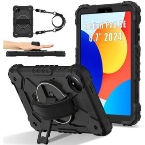 Xiaomi Redmi Pad SE 8.7 Hoes Back Cover met Kickstand en Handriem Zwart