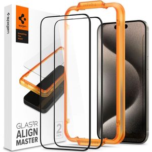 Spigen AlignMaster Apple iPhone 15 Pro Max Tempered Glass (2-Pack)