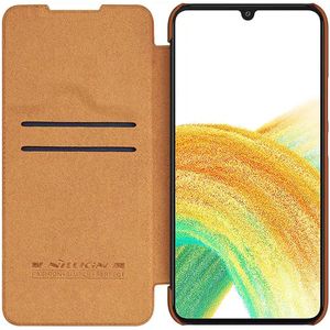 Nillkin Qin Samsung Galaxy A34 Hoesje Book Case Bruin