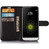 LG G6 Portemonnee Hoesje Lychee Zwart