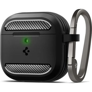 Spigen Rugged Armor Apple AirPods 4 Hoesje Carbon Fiber Zwart