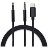 4Smarts 3.5mm Jack naar 3.5mm Jack / USB-C Aux Kabel 1.2 Meter Zwart