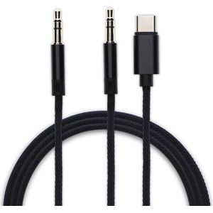 4Smarts 3.5mm Jack naar 3.5mm Jack / USB-C Aux Kabel 1.2 Meter Zwart